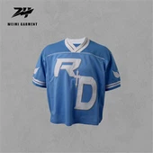 Tee Jersey pêl fas Gyda Brodwaith