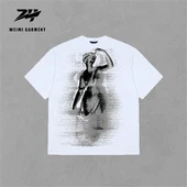 Argraffiad Sgrin Crysau T Dynion Gwyn Gyda Liberty Loose